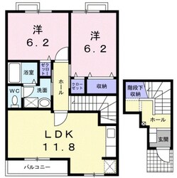 神前駅 徒歩10分 2階の物件間取画像